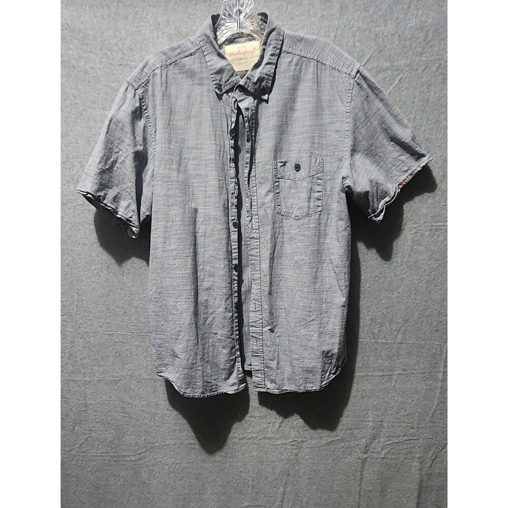 Original Waterproof Vintage Shirt Mens Size Large  Button Down Short Sleeve